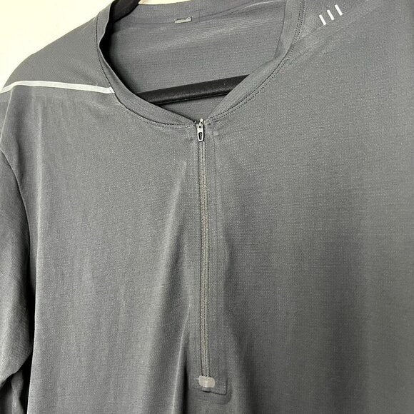 Lululemon Mens Large XL All Terrain Short Sleeve Athletic Running Tee Quarter Zi - Picture 3 of 10